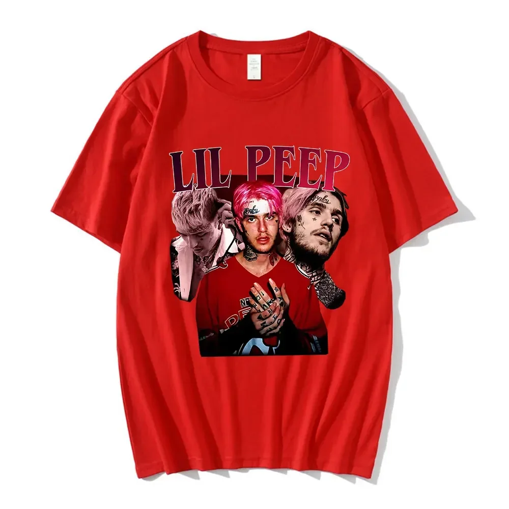 Lil Peep Rap grafik baskı T-shirt komik Vintage Hip Hop T Shirt moda tasarım rahat kısa kollu T-shirt gotik Streetwear