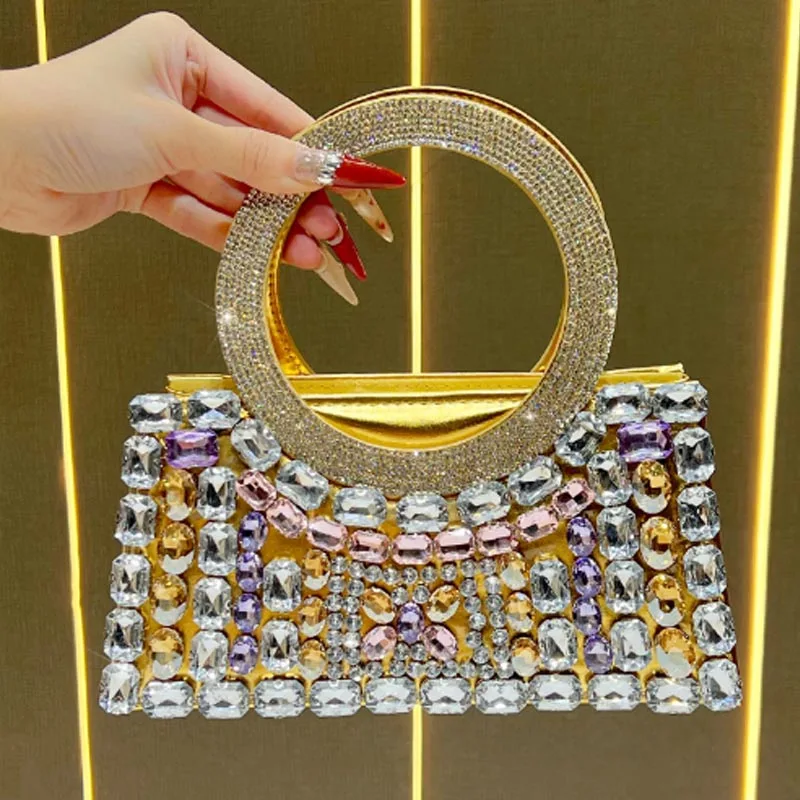 

New Fashionable Banquet Bag High Quality Women's Handbag Luxury Full Diamond Crossbody Bag Chain Shoulder Bag