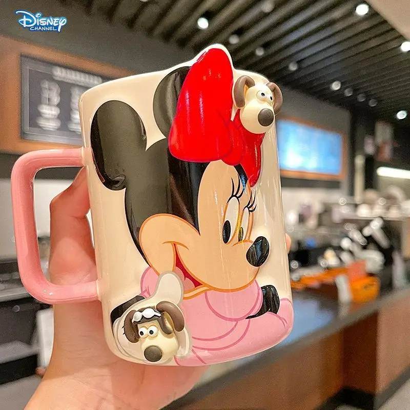 Disney 2024 new creative Mickey Mouse Mickey Minnie ceramic mug cartoon cute Donald Duck office coffee mug birthday gift