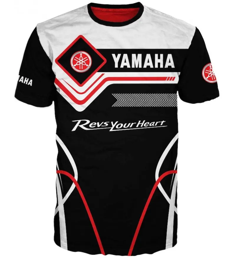 Summer men's personalized trendy Yamaha printed breathable short-sleeved T-shirt racing team uniform sportswear
