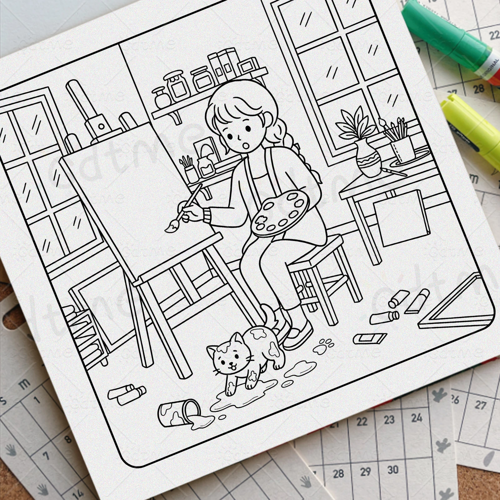HAPPY MOMENTS Malbuch für Erwachsene mit einfachen Cartoon-Mustern zur Entspannung, DIY-Mal- und Zeichenbücher für Jugendliche – Detail 4