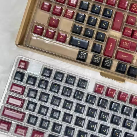GMK Red Samurai Keycap SA Profile Keycaps PBT Double Shot Key Caps Set ISO Enter 7U Spacebar for Custom Mechanical Keyboard KIT