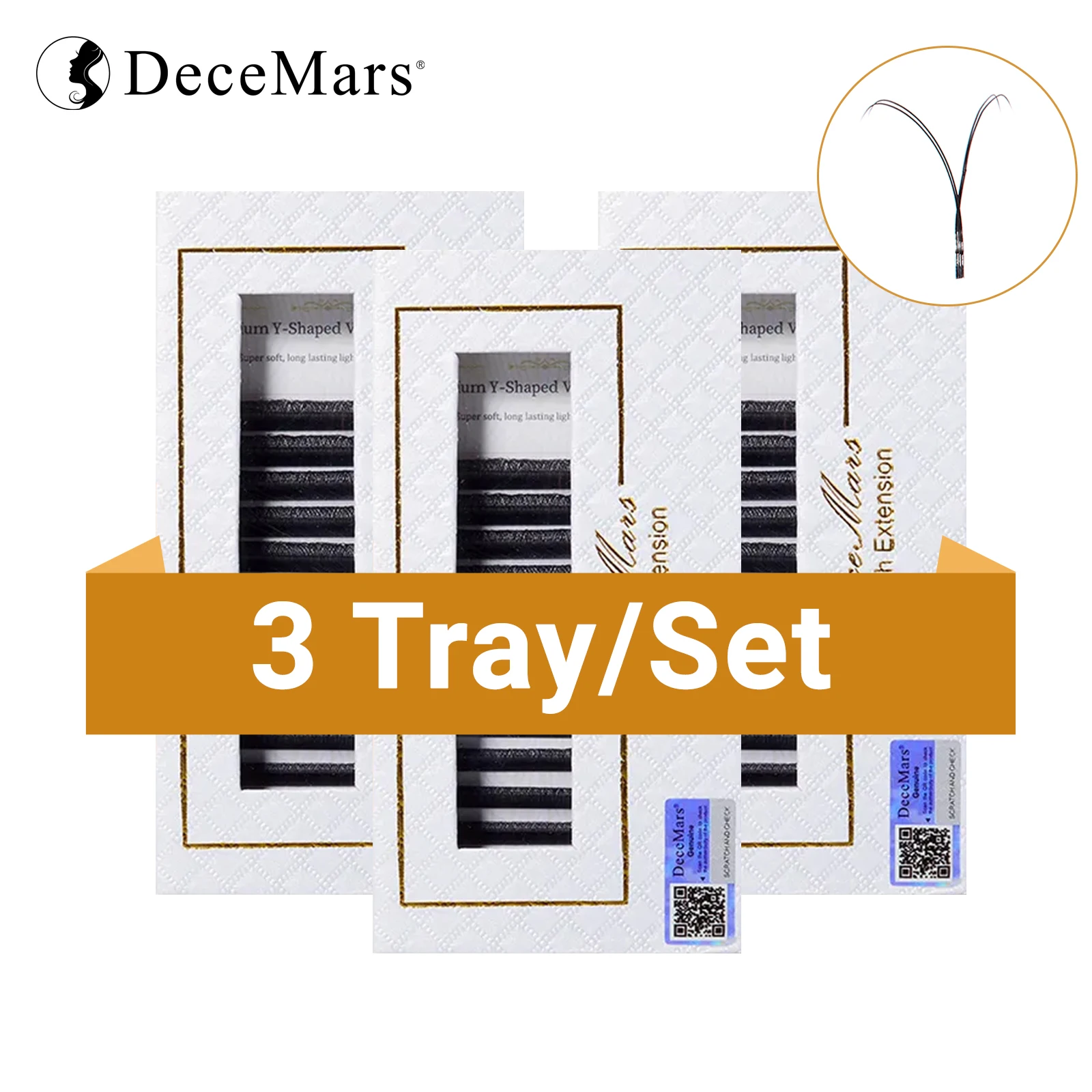Decemars 3Cases/Lot Yy Eyelash Extension