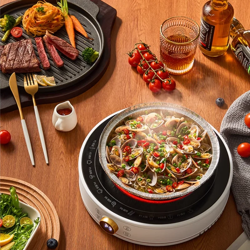 Kompor keramik listrik baru kompor teh Mini kecil rumah kompor listrik High Power induksi Cooktop pemasak listrik bundar 인션