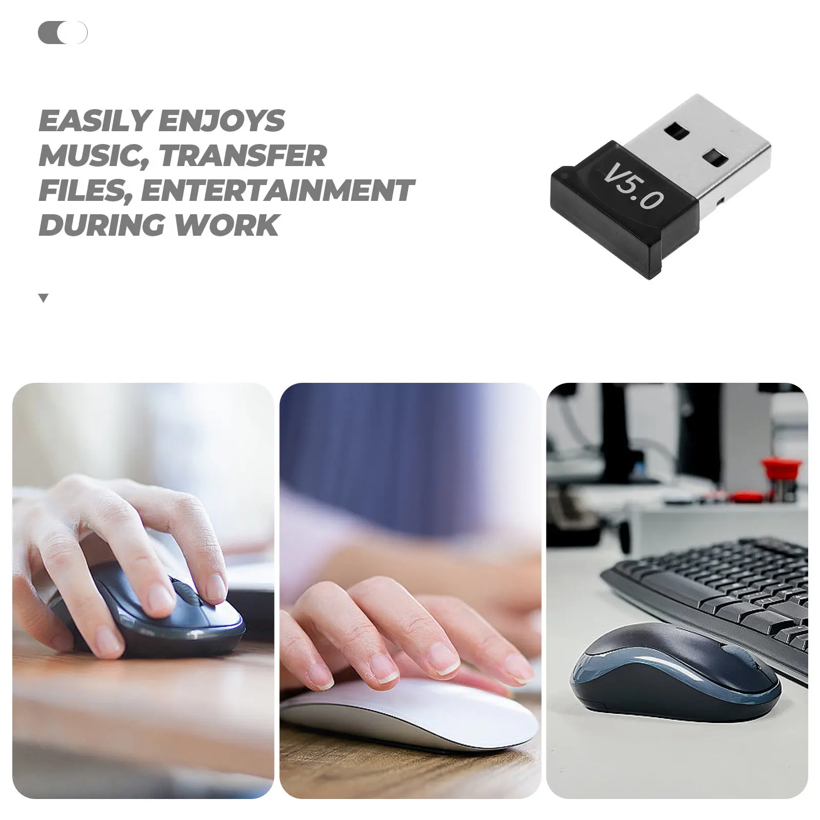 USB 5.0 Wireless Adapter Dongle Receiver for Computer Pc Laptop Faster Than 4.0 Lower Power Stable Signal Works with