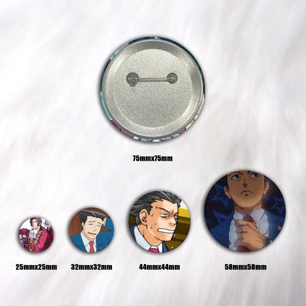 A-Anime Phoenix Wright Ace Attorney Trilogy Anime Round Badges, Brooches Clothing Accessories, Birthday Gifts, Anime Conventions