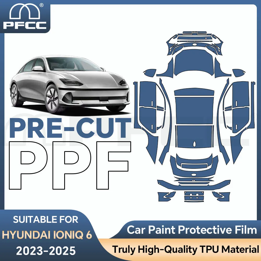 For Hyundai IONIQ 6 2023-2024 TPU Precut Paint Protection Film Full Vehicle Anti-Scratch Exterior PPF 8.5Mil Car Accessories