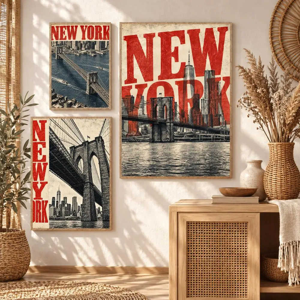 New York Urban Chic Poster Art Wall Stickers & Self-Adhesive Decals for Home, Bedroom & Living Room