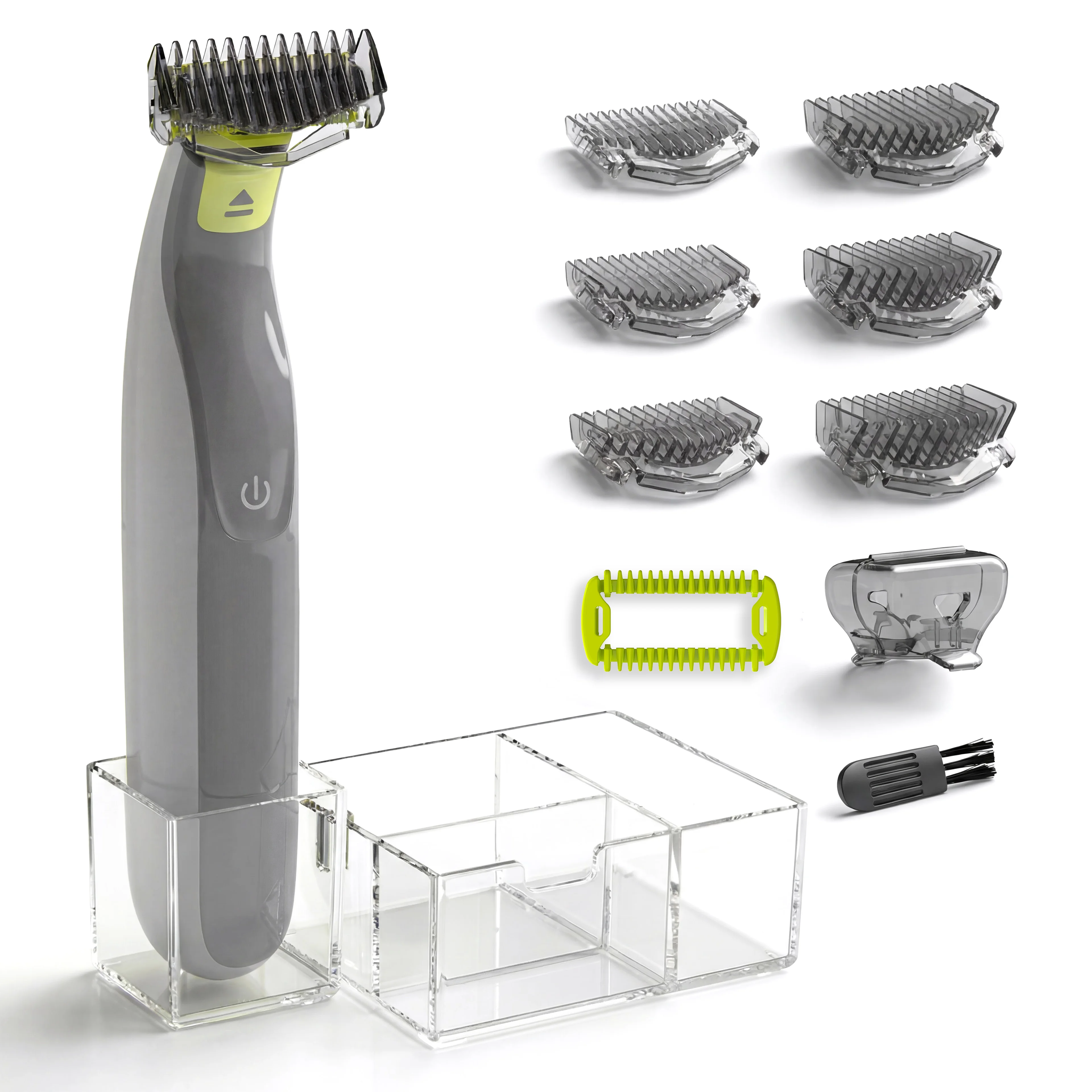 Guards Kit, 1-6mm Replacement Combs, Body Comb and Clear Acrylic Stand Compatible with OneBlade