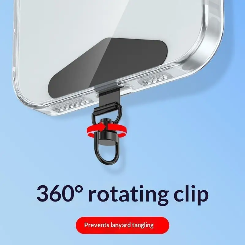 Hot 360° Rotation Metal Phone Tether Tab Cell Phone Lanyard Patch Gasket Universal Cellphone Lanyard Safety Connecter Piece