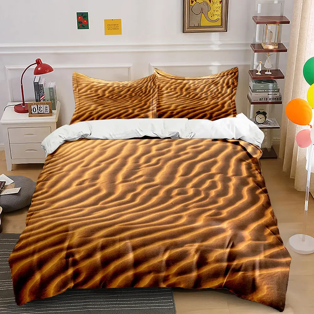 Desert Sand-themed print Three-Piece Set Multiple sizes kid's and adults' bedroom Exquisite 3PC bedding set, gift