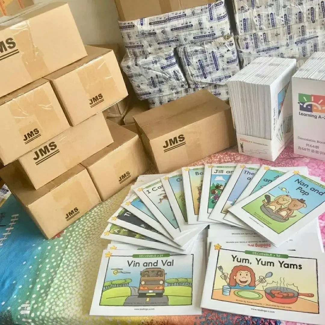 64 książki/zestaw Raz Dekodowalne historie foniki Nauka pomagania dziecku w czytaniu foniki Angielska książka przygodowa