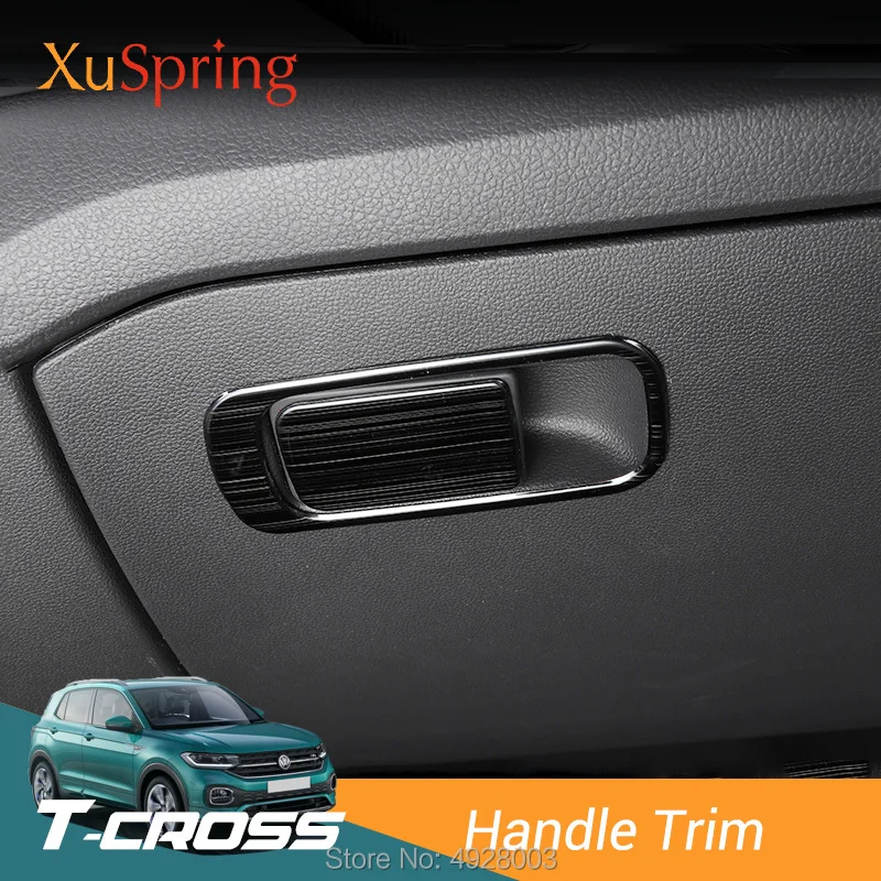 Car Co-pilot Groove Box Handle Trim Stickers Garnish Cover Styling for Volkswagen VW T-cross Tcross 2019 2020 2021 2022