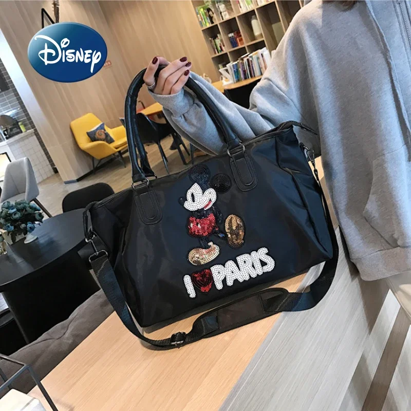 Disney-Mickey Bolsa de Viagem Feminina, Grande Capacidade, Um Ombro, Bolsa Crossbody, Marca de Luxo, Moda, Viagem, Nova