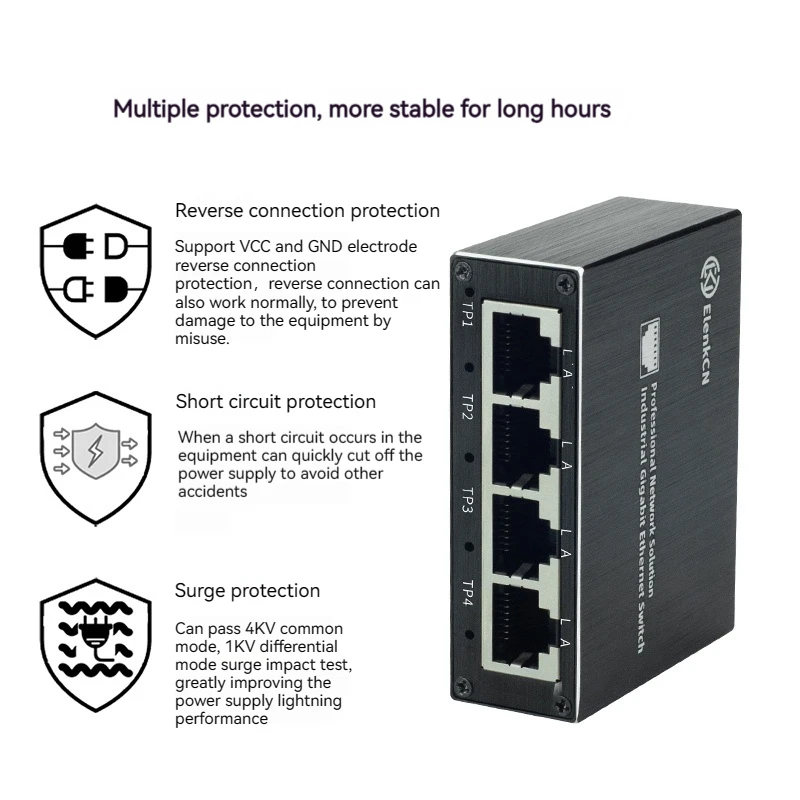 Poe Mini Interruptor de Design, Entrada Tipo C, 5x10, 100, 1000BASE, RJ45, Conector BNC para Switch de Rede, 12-48DC, Venda Quente, Novo Produto