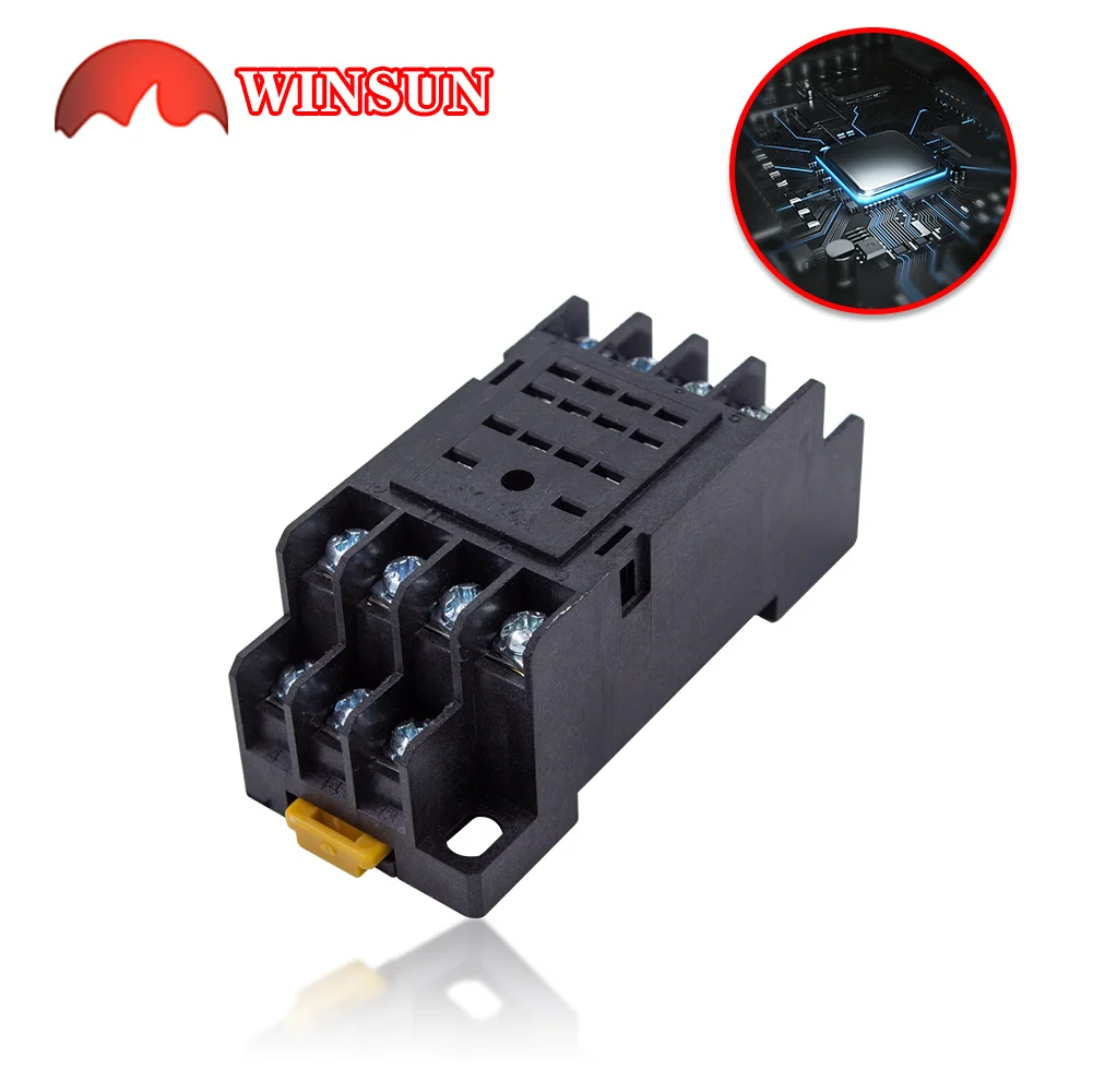 24VDC PYF14A PYF14 Amp 14 Pin Terminal Relay Socket Base Seat Black for MY4NJ HH54P Power Relay