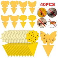 10-40PCS Sticky Traps Fruit Fly Trap Yellow Sticky Bug Trap for Indoor Outdoor Use Insect Pest Control Garden Strong Glue Plant