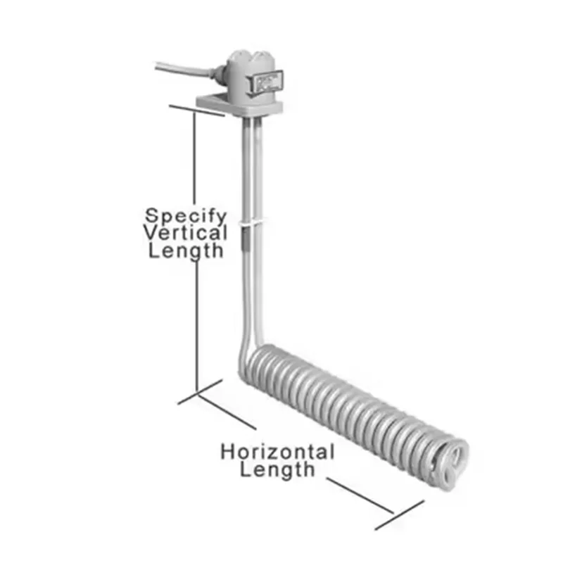 Industrial metal L-shaped tubular heating element for heater immersion