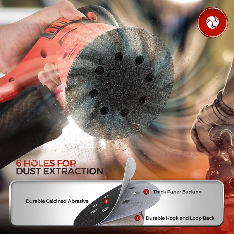 10個入り 5インチ 8穴 125mm 水/乾式研削ディスク サンドペーパー マジック式 サンディングディスク 60-10000グリット サンディングペーパー 研磨工具