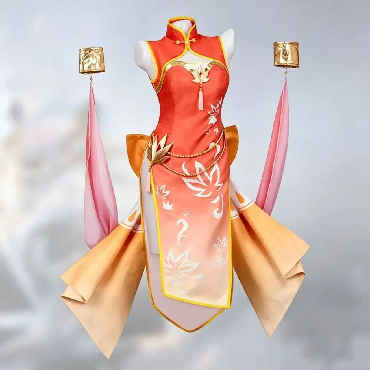 Honor of Kings Gongsun Li Qipao Linglong Fan-made Cosplay Costume - Chinese Style 2D Game Outfit