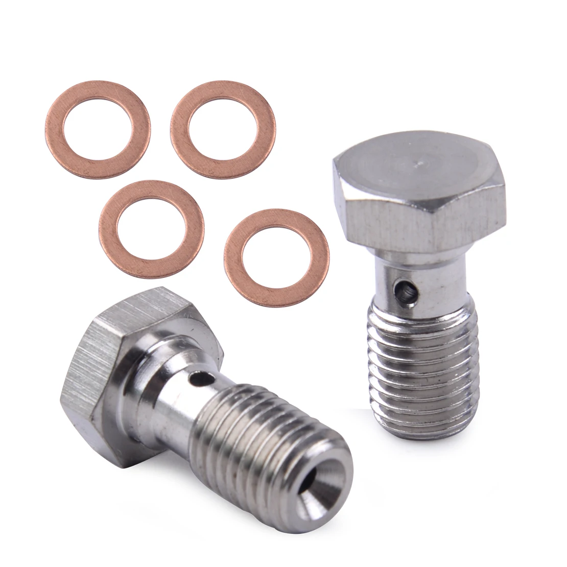 2pcs New Motorcycle M10x1.25 Banjo Bolt Caliper Master Cylinder Single Oil Hole Screw With Washer