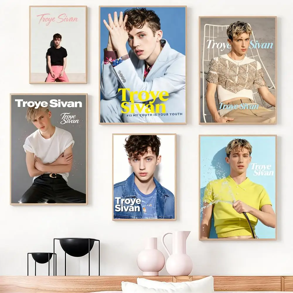 music Troye Sivan Poster Poster HD Frameless Creamy Style Home Decor Wall Art for Living Room Bedroom Gift