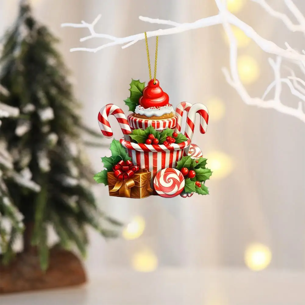 Vivid Christmas Ornaments Cute Hanging Ornaments Festive Christmas Ornament Set with Candy Cane Cupcake Lollipop for Tree