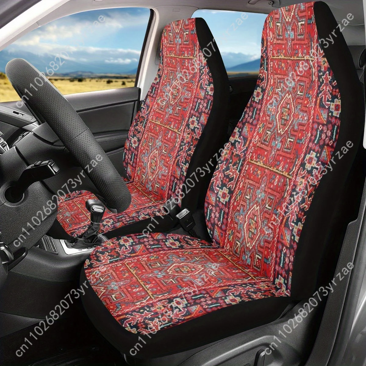 

Vintage Ethnic Car Seat Covers Universal Environmentally Friendly Interior Decorations Comfortable Breathable Car Seat Covers