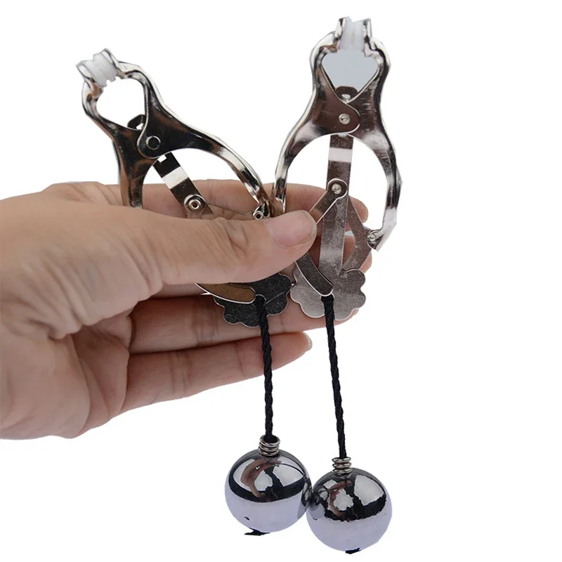 المعادن الوزن الكرة الحلمة المشابك الجنس الثدي المشبك مقاطع الجنس لعب الحلمات كليب ألعاب الكبار للأزواج اللعوب اللعب الحلمة كليب 18 #2