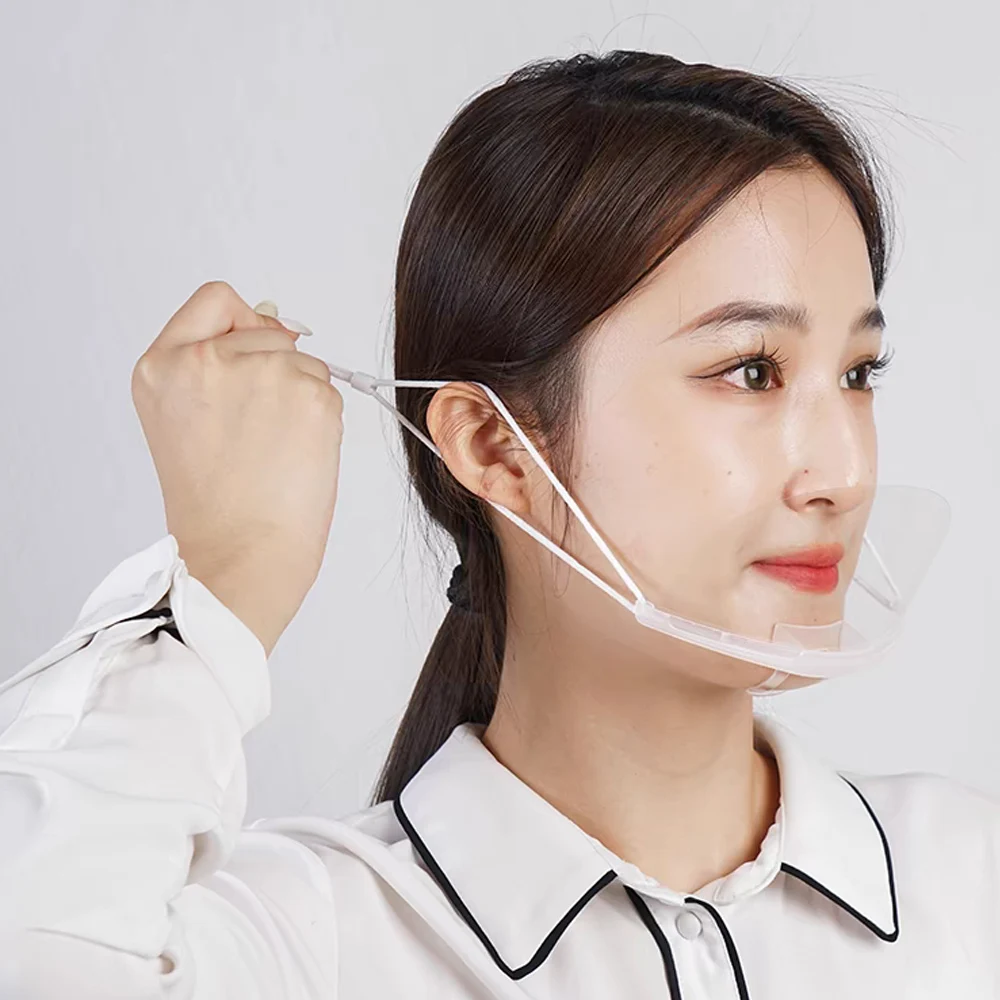 10/5/1x Plastic Clear Mask Shield Anti-Fog Reusable Restaurant Food Handlers Beauty Chef Waiter Protective Mask Open Face Guard