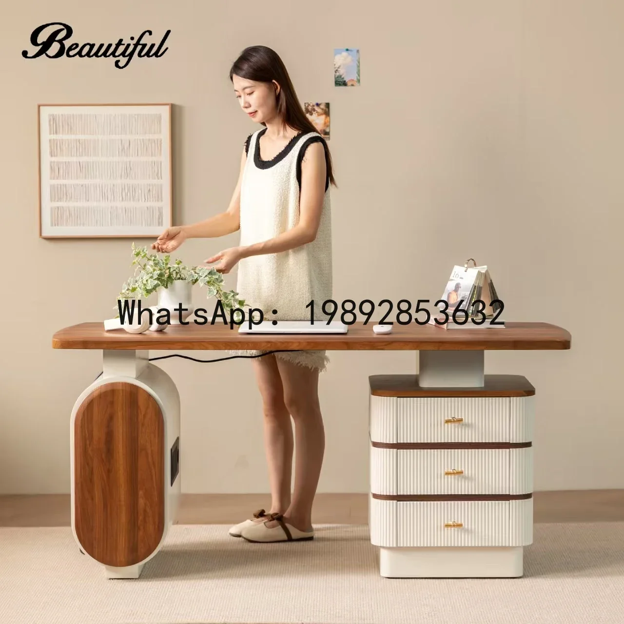 

Компьютерный стол T20 в винтажном стиле для домашнего офиса, минималистичный, в итальянском стиле, для руководителя