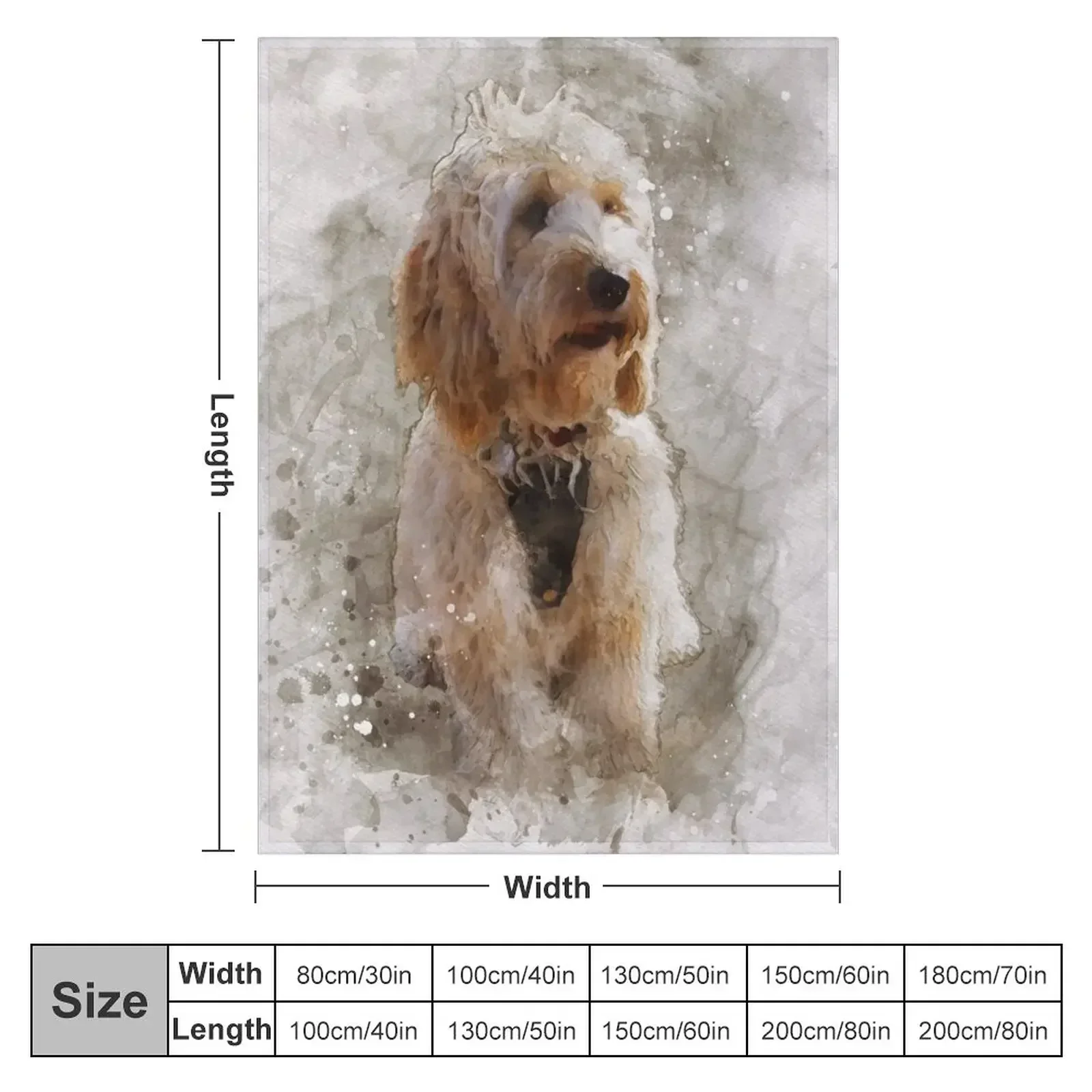 Cute cockapoo watercolour effect Throw Blanket couch cozy soft plush fuzzy picnic outdoor blanket