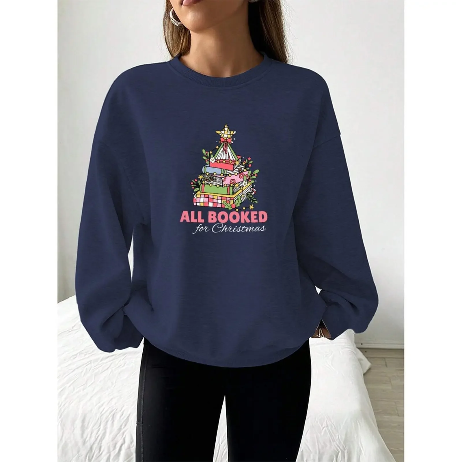 

Y2k Round Neck Women Sweater Velvet Winter Casual Streetwear Christmas Long Sleeved Pullovers Autumn Woman Clothes 2025