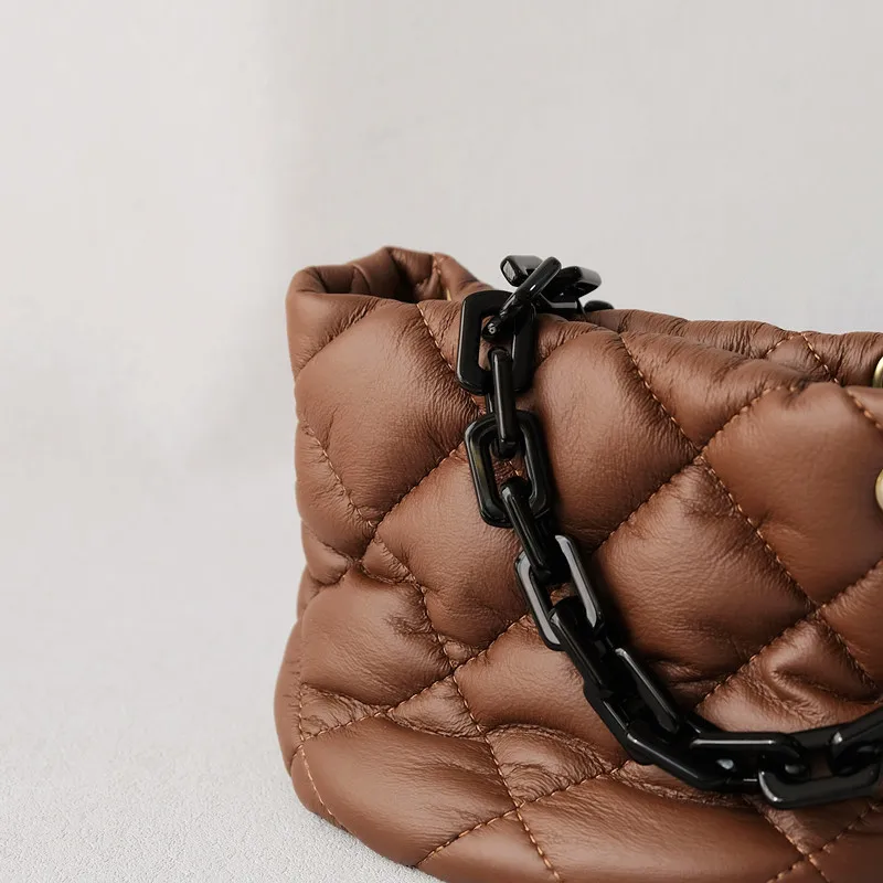 Neue Mode Damen Taschenzubehör Abnehmbare Ersatzkette Schwarzer Einfarbiger Quadratischer Acryl-Luxusriemen Damen Schultergriff-Kette – Detail 15