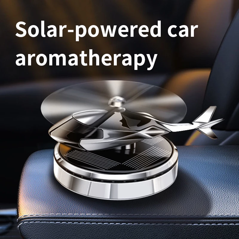 SBD Car Perfume Fragrance Solar Plane Aromatherapy Rotating Propeller Car Air Freshener Diffuser Parfume Gift Box Car Decor