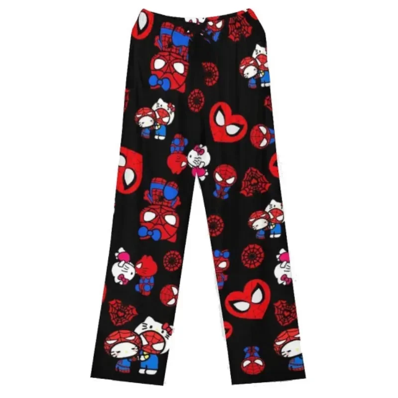 Hot Miniso Spiderman Hello Kitty Cartoon Women\'s Pajama Long Pants Spring/Summer Korean Edition Home Leisure Couple Sleep Pants