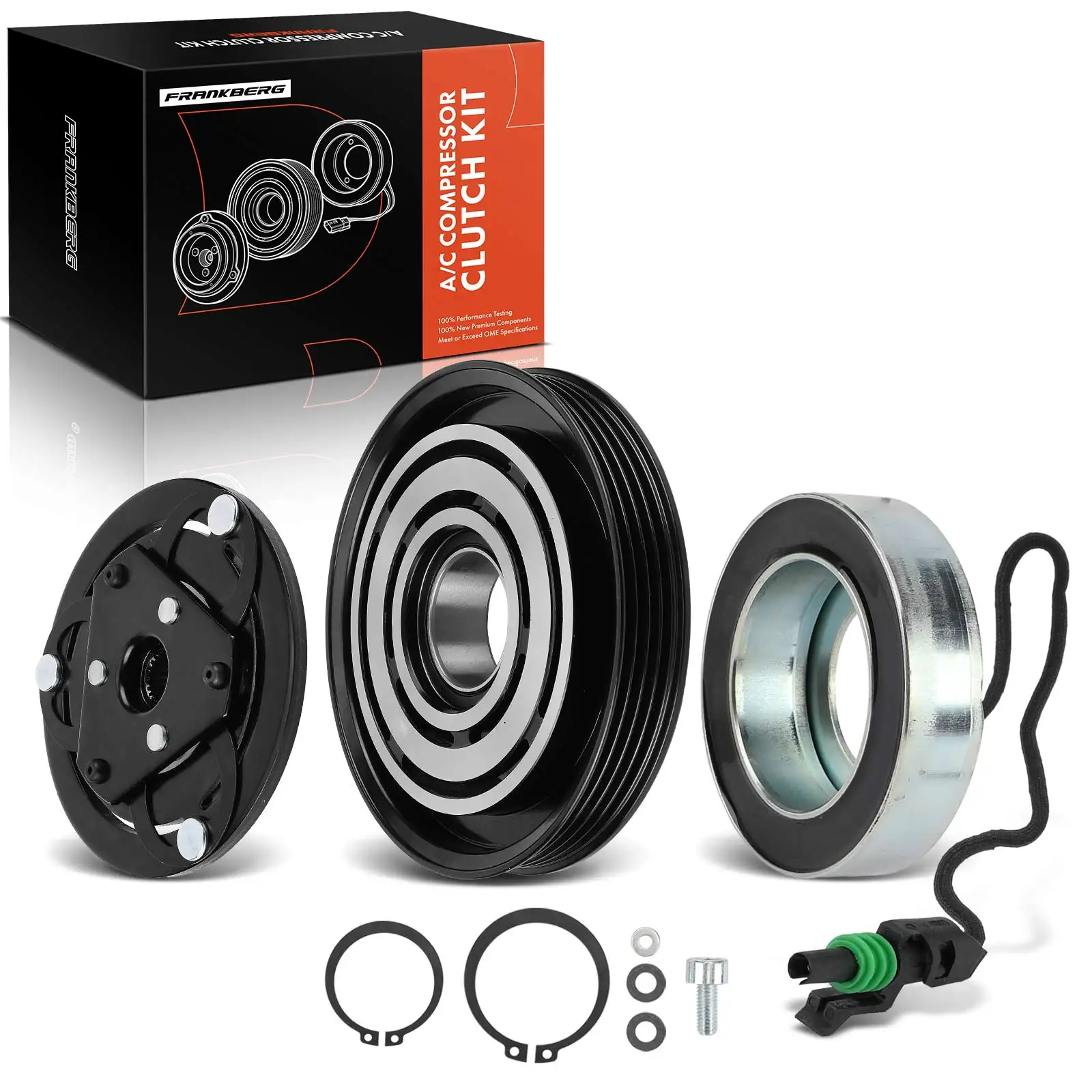 Frankberg 1x magnetische koppeling airconditioningcompressor voor Smart Fortwo Convertible 451 1.0L 1322300011 68401