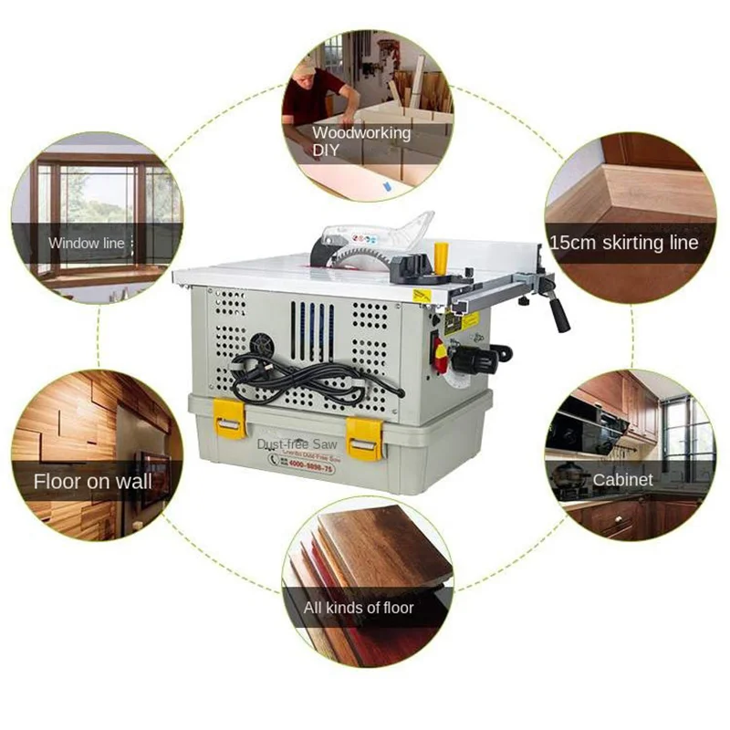 CB165-10 multifunctional solid wood floor electric saw oblique cutting push table saw