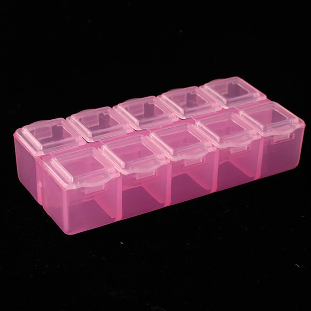 Plastic Storage Organizer with 10 Compartments for Crafts Jewelry Sewing Accessories and Electronic Components