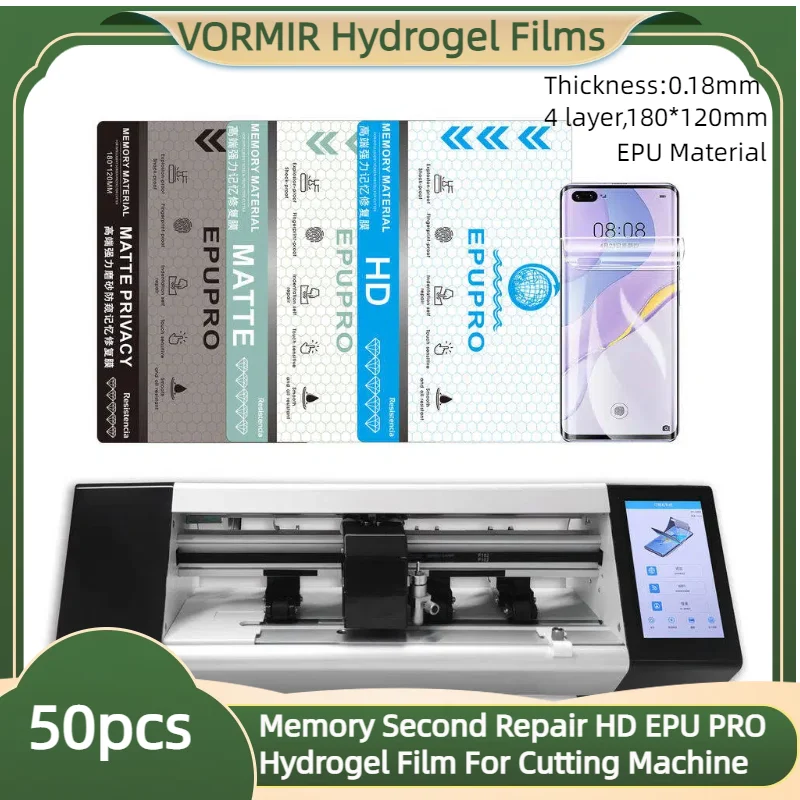

50pcs HD EPU PRO Memory Second Repair Hygrogel Film Mobile Phone Self-repair Screen Protector Hand Sensitivite For Brade Cutter
