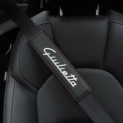 Top layer cowhide seat belt cover For Alfa Romeo Giulia 156 159 MiTo Giulietta Stelvio Tonale giulia