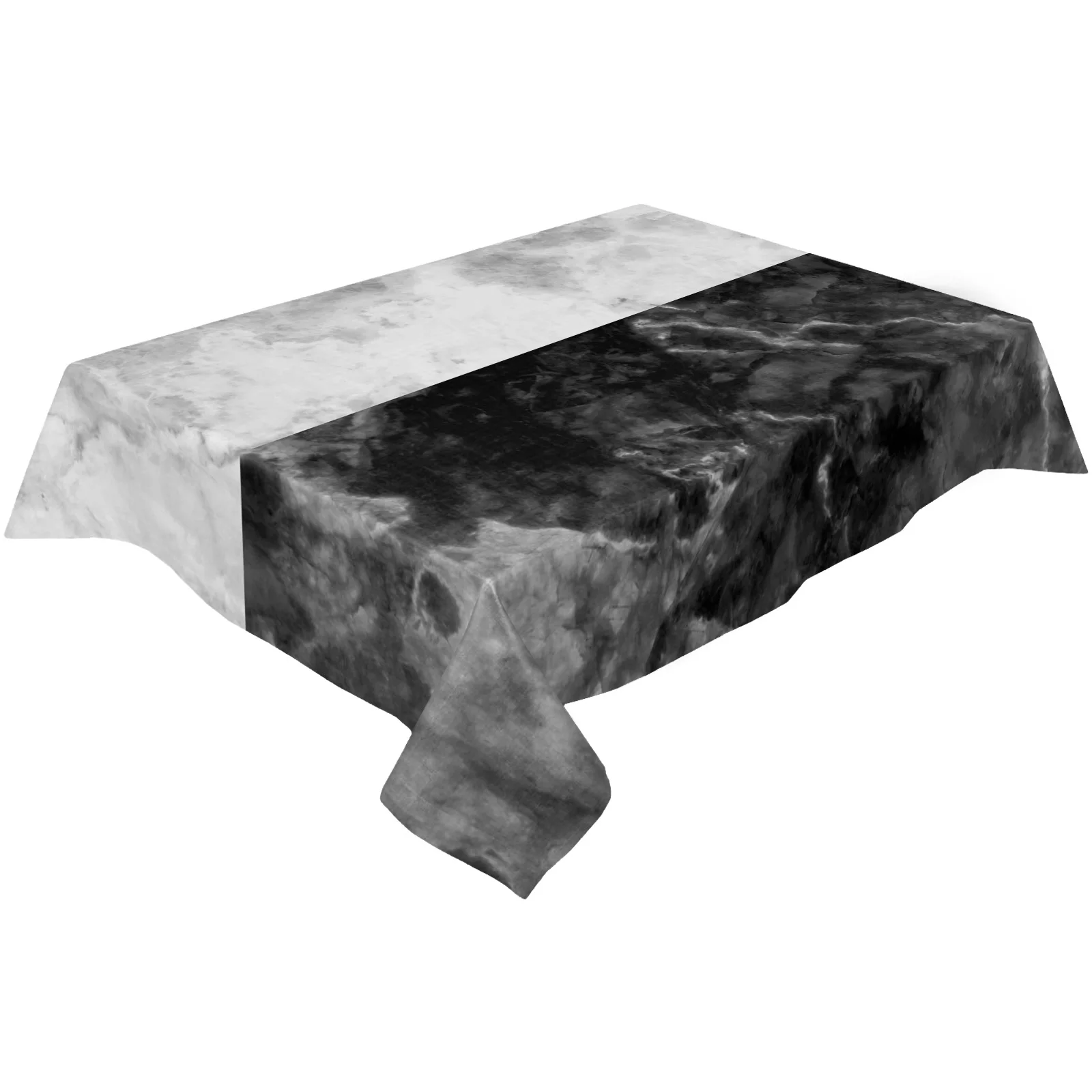 White Black Marble Natural Table Cloth Waterproof Dining Tablecloth Kitchen Decorative Coffee Cuisine Party Table Cover