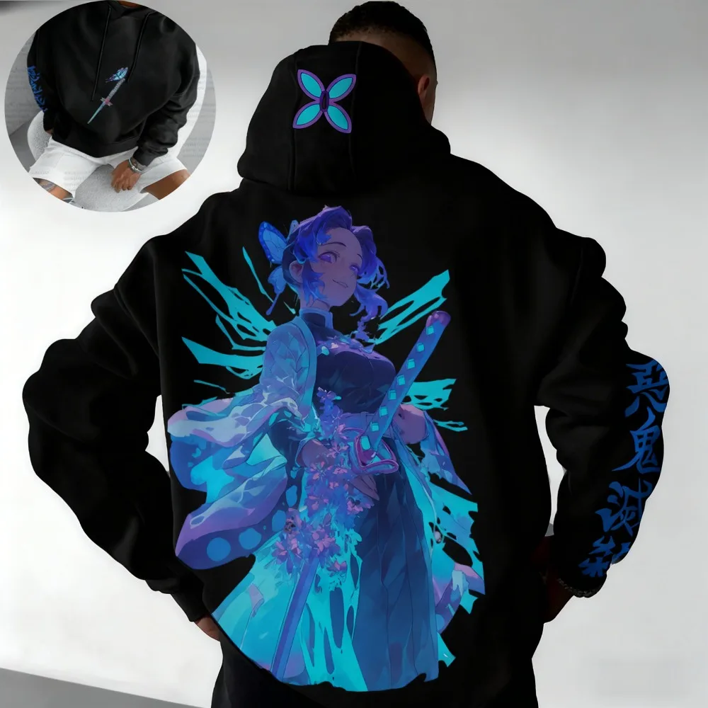 

Флисовая толстовка с капюшоном Demon Slayer, осень-зима, теплая одежда для мужчин и женщин, одежда для родителей и детей, флисовый свитер большого размера для занятий спортом и фитнесом, куртка