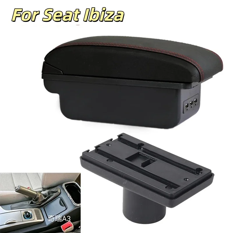 

For Seat Ibiza Center console Arm Rest For Ibiza 6j Ibiza 6L Armrest Box with USB LED