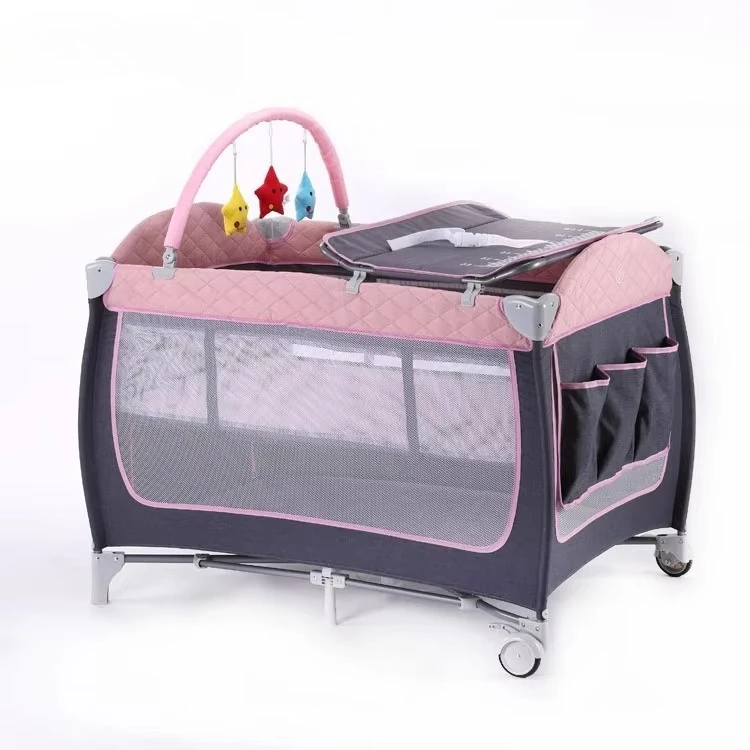 

Portable Multipurpose Folding Travel Baby Cot With Chan Minimalist Bassinet Foldable Bed Rocking Function Crib gin