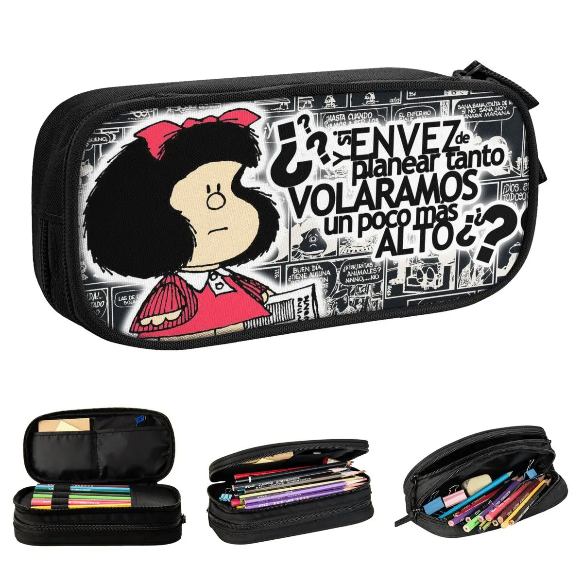 

Милый пенал Mafaldas с аниме-принтом, мультяшный чехол для карандашей и ручек для девочек и мальчиков, большая сумка для хранения, школьные подарки, канцелярские принадлежности