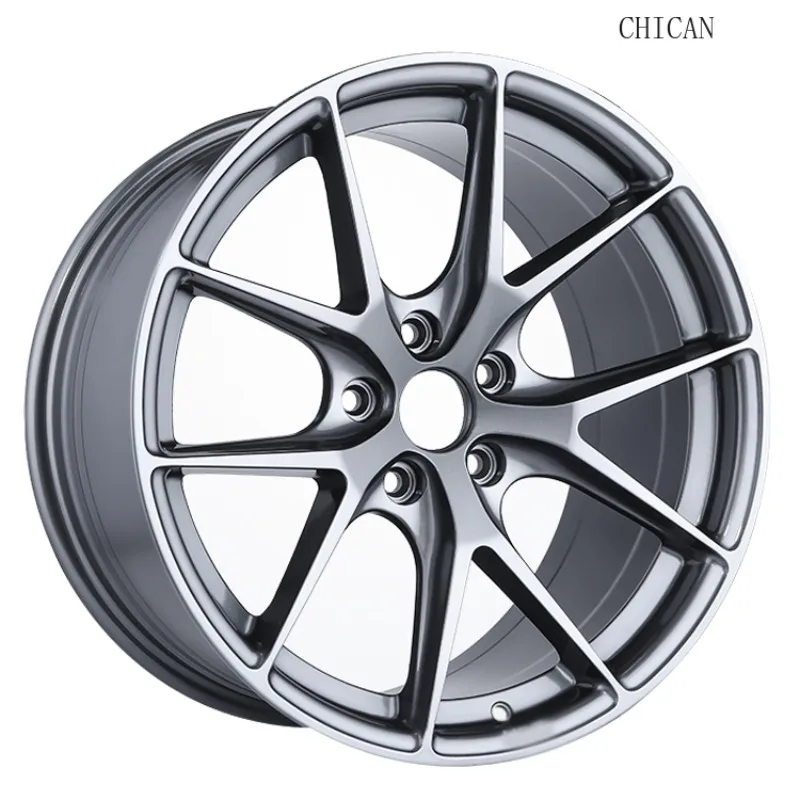 

[2026] CHICAN Forged Alloy Car Wheels Black Red Line 40mm ET Multi-Piece Silver Finish 13-15 Inch Fitment