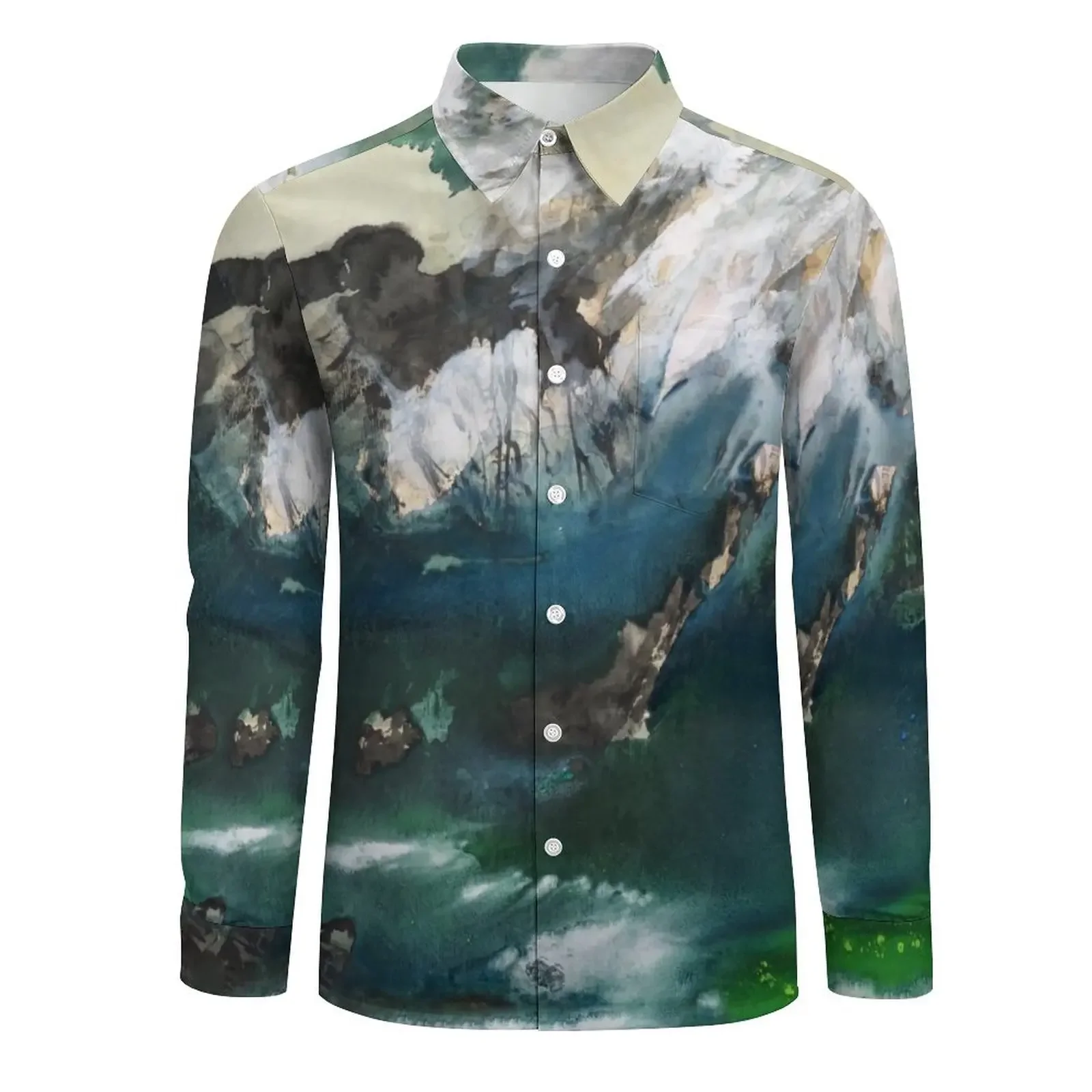 Autumn Men's Shirt 3D Seaway Print Hawaiian Shirts For Men Fashion Stripe Short Sleeve Oversized Clothing Long Sleeve Shirts