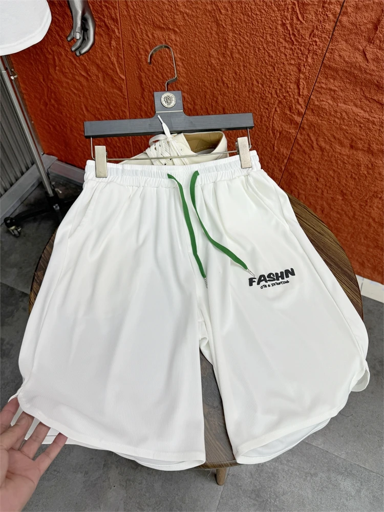 

Comfortable Breathable Elastic Men's ort Pants Faionable Summer Print Spor Casual Five-Quarter Length Straight Leg