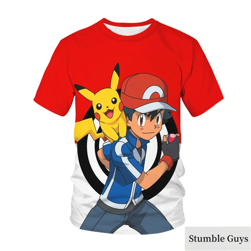 

Summer Kids Pokemon Tshirt Kids Clothes Boys Short Sleeve Pikachu T-shirts Girls Sweatshirts Casual Wear Men Women Cool T-shirts